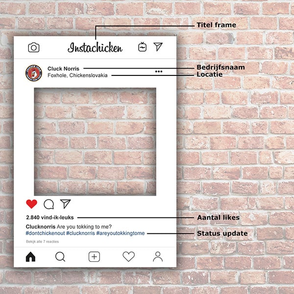 papier saai Laan Instagram frame (instaframe), Instagram bord bestellen bij de Nr 1 van NL?